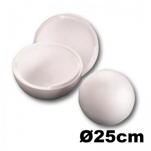 Boule polystyrène-diamètre: 30 cm - 2 pièces
